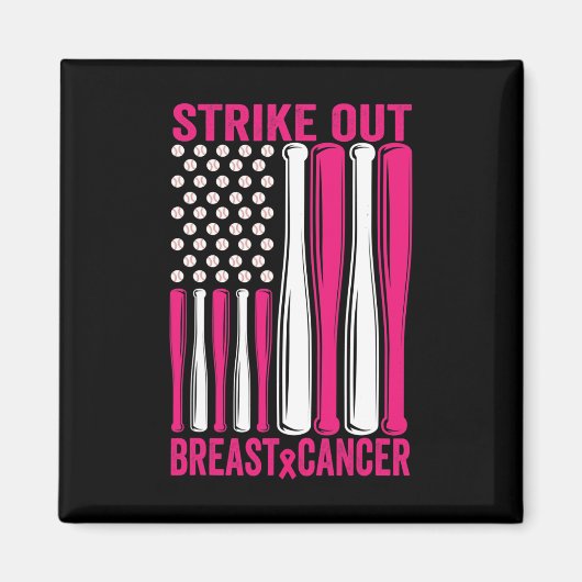 乳がん認識度Softball Us Flaを取り除く マグネット (正面)