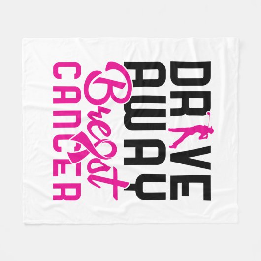 乳がん遠くにゴルファーを運転する フリースブランケット (正面(横))