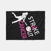 乳がん野球の試合認識度 フリースブランケット (正面(横))