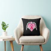 乳がん骨格手ハート標識リボン戦争 クッション (椅子)