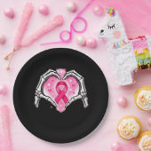 乳がん骨格手ハート標識リボン戦争 ペーパープレート (パーティー)