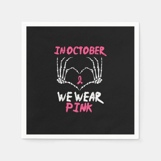 乳がん骨格手ハートWe衣服女性 スタンダードカクテルナプキン (正面)