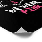 乳がん骨格手ハートWe衣服女性 ポスター (角)