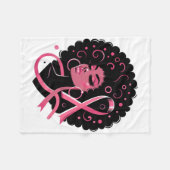 乳がん黒アフリカ系アメリカ人女性サポート フリースブランケット (正面(横))