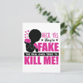 乳がん黒人女性メラニン生存者 ポストカード (スタンド正面)