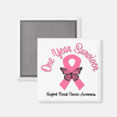 乳がん1年生存者 マグネット (正面/裏面)