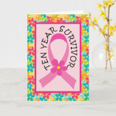 乳がん10年生存者ピンクリボン カード