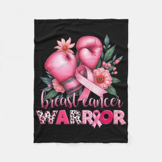 乳がん15年の生き残り フリースブランケット (正面)