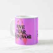 乳がん5年生存者 コーヒーマグカップ (正面左)