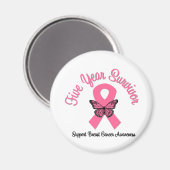 乳がん5年生存者 マグネット (正面/裏面)