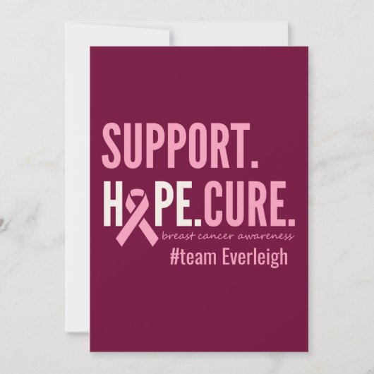 乳がん カスタム パーソナライズ インビテーション カード (正面)