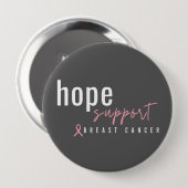 乳がん。希望のサポート。Buttons 缶バッジ (正面&裏面)