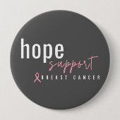 乳がん。希望のサポート。Buttons 缶バッジ (正面)