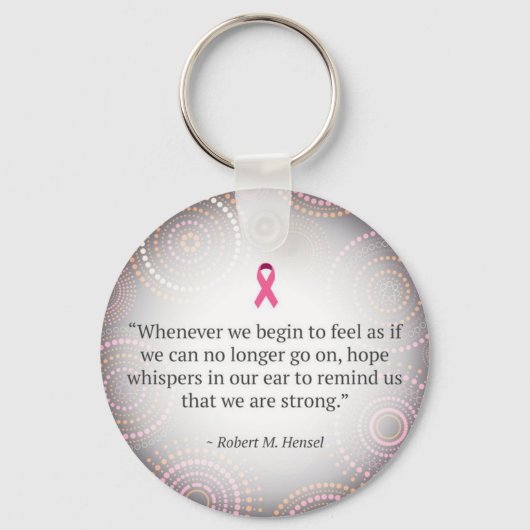 乳がん：希望キーチェーン。 キーホルダー (正面)