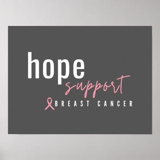 乳がん。希望。支援。ポスターとプリント ポスター (正面)