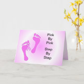 乳がん「歩く一緒に」グリーティングカード。 カード (黄色い花)