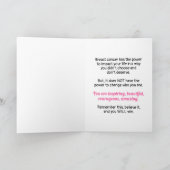 乳がん – 自分が誰であるかを覚える カード (内部)