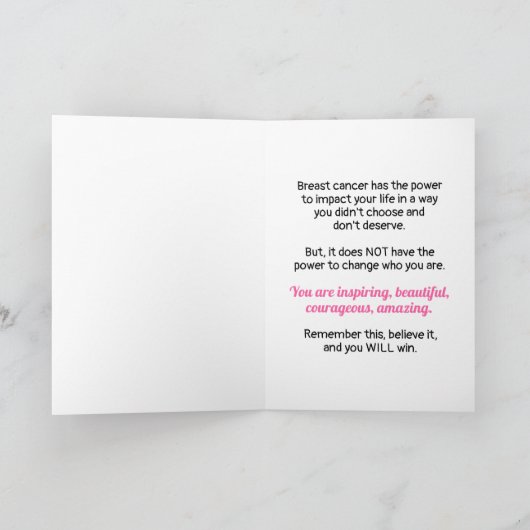 乳がん – 自分が誰であるかを覚える カード (内部)