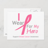 乳がんI衣服ピンク ポストカード (正面/裏面)