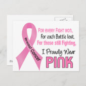 乳がんI誇らしげに衣服ピンク1 ポストカード (正面/裏面)