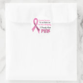 乳がんI誇らしげに衣服ピンク1 ラウンドシール (バッグ)