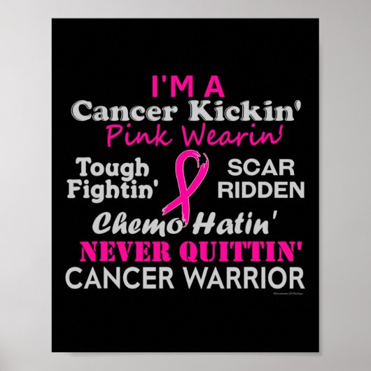 乳がんKickin'Chemo Hastin'Warrior ポスター (正面)