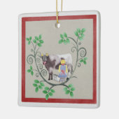 乳しぼりのクリスマスオーナメント8人 セラミックオーナメント (左)