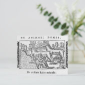 乳しぼりのトナカイ ポストカード (スタンド正面)