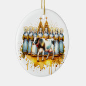 乳しぼりのメイド八人 | クリスマスの12日 セラミックオーナメント (右)