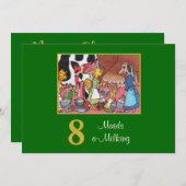 乳しぼりの可愛い動物の8メイドのクリスマスカスタム! シーズンカード (正面/裏面)