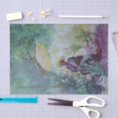 乳しぼりの執事が柵の中でスケッチする女性 薄葉紙 (クラフト)