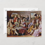 乳しぼり女[1]。Johannes Vermeer著 ポストカード (正面/裏面)