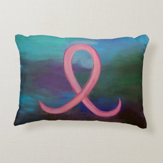 乳はっきりしたがん認識度ピンクリボン抽象芸術 アクセントクッション (裏面)