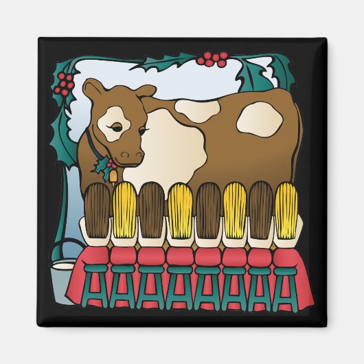 乳を飲む女中が8人 マグネット (正面)