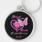 乳カスタム賛美がん生存者と呼ばれる キーホルダー (正面)