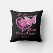 乳カスタム賛美がん生存者と呼ばれる クッション (裏面)