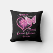 乳カスタム賛美がん生存者と呼ばれる クッション (正面)