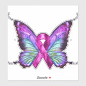 乳カラフルがん認識度蝶 シール (シート)