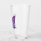 乳カラフルがん認識度蝶 タンブラーグラス (左)