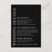 乳シンプル乳ブラックフローラ結婚詳細 エンクロージャーカード (正面)