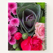 乳スタイリッシュがんピンクフローラスカスタムスパイラル ノートブック (裏面)