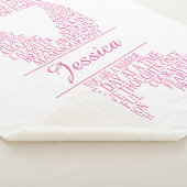 乳パーソナライズされたがんタイポグラフィ帯 シェルパブランケット (3/4)