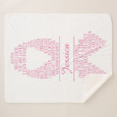 乳パーソナライズされたがんタイポグラフィ帯 シェルパブランケット (正面(横))