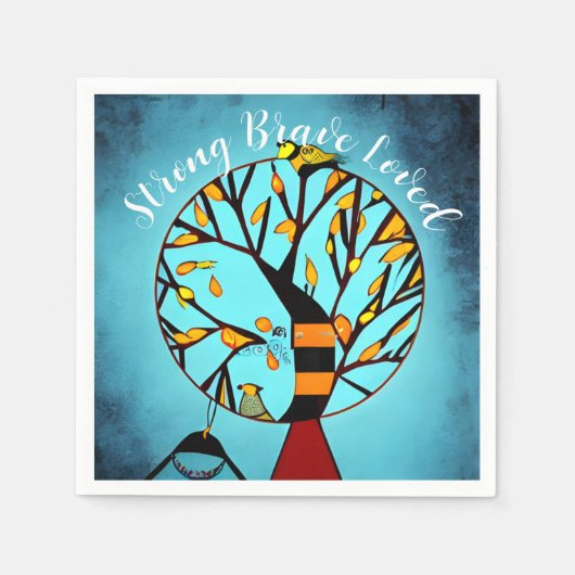 乳パーソナライズされたがんパーティー スタンダードカクテルナプキン (正面)