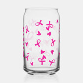 乳パーソナライズされたがん認識度ピンクリボン ガラス缶 (裏面)