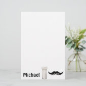 乳パーソナライズされた口ひげ 便箋 (スタンド正面)