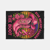 乳与えがんブーツ女性のカーボーイがん粟粒 フリースブランケット (正面(横))