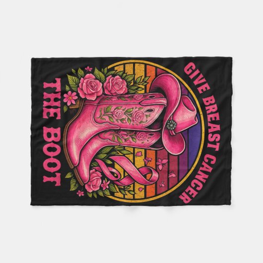 乳与えがんブーツ女性のカーボーイがん粟粒 フリースブランケット (正面(横))