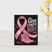 乳与えがんブーツ女性のカーボーイ認識度リブ カード (黄色い花)