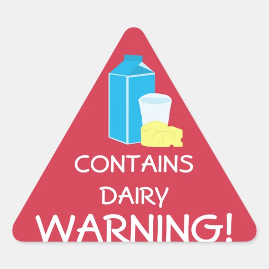 乳乳チーズ食品アレルギー警告の 三角形シール (正面)